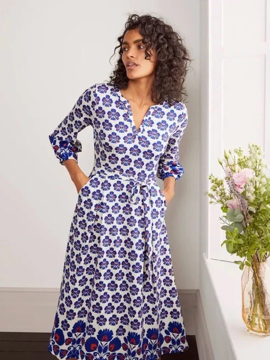 BODEN Delilah Jersey Midi Dress Size 6 Petite - Picture 1 of 6